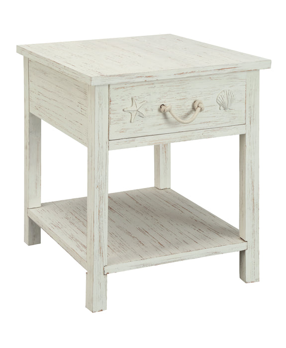 Sanibel - One Drawer End Table - White Rub