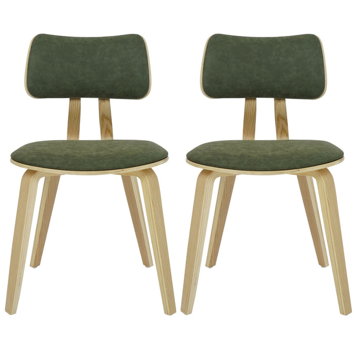 Jaguar - Curved Back Wood Dining Chair With Faux Leather Seat