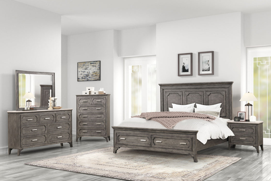 Lisbon - Marble Top Dresser - Gray