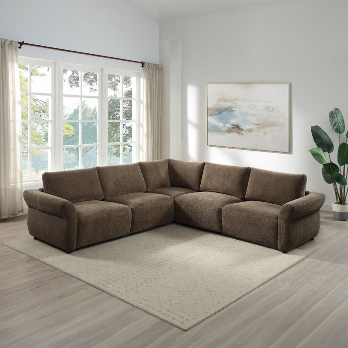 Theodore - Modular Armless Chair - Brown Chenille