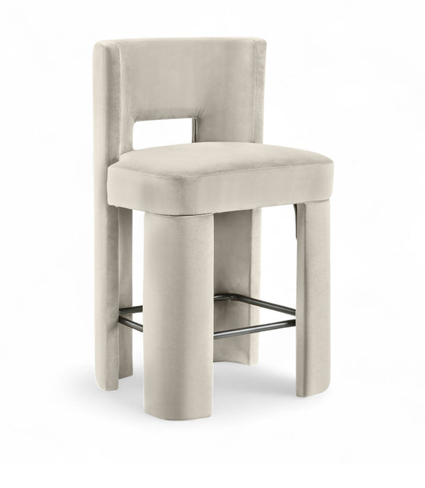 Zuno - Velvet Performance Fabric Upholstered Counter Stool (Set of 2)