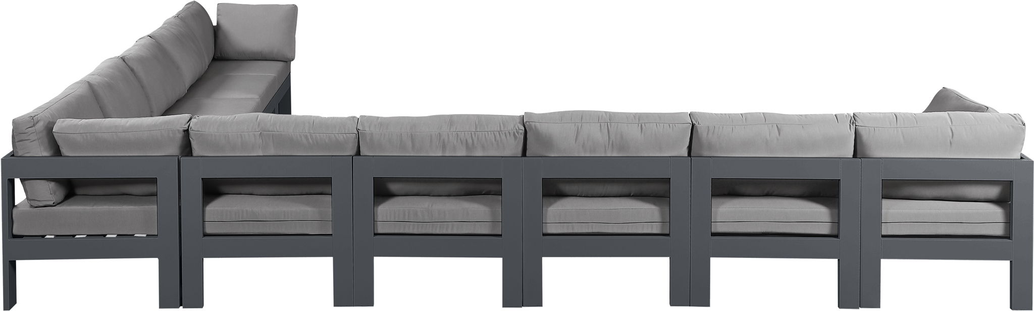Nizuc - Outdoor Patio 10 Piece Modular Sectional With Gray Frame