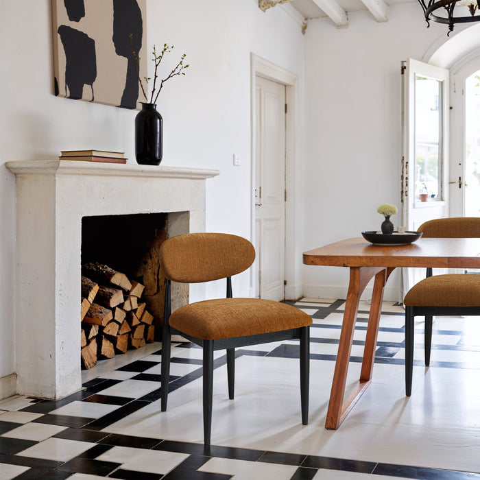 Riccio - Fabric Dining Side Chair (Set of 2) - Black Frame