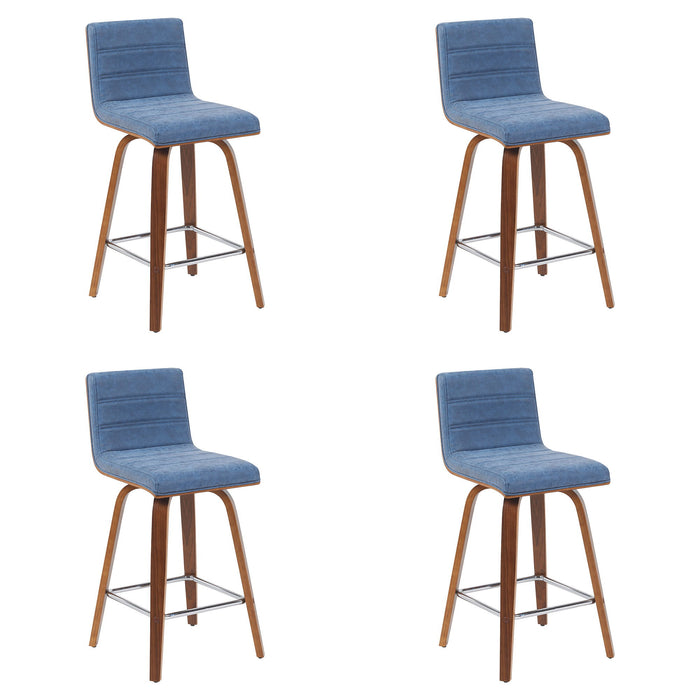 Vienna - Modern Counter Height Swivel Bar Stool - Walnut Finished Wood Frame