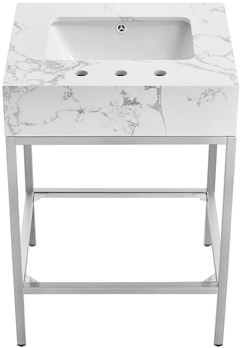 Marmo - Engineered Marble Bathroom Vanity With Chrome Base