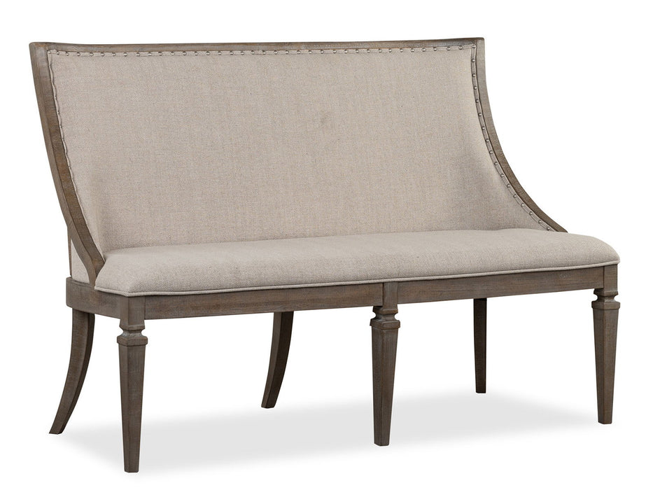 Lancaster - Bench With Upholstered Seat & Back - Dovetail Gray