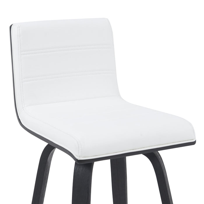 Vienna - Modern Counter Height Swivel Bar Stool - Black Brushed Wood Frame