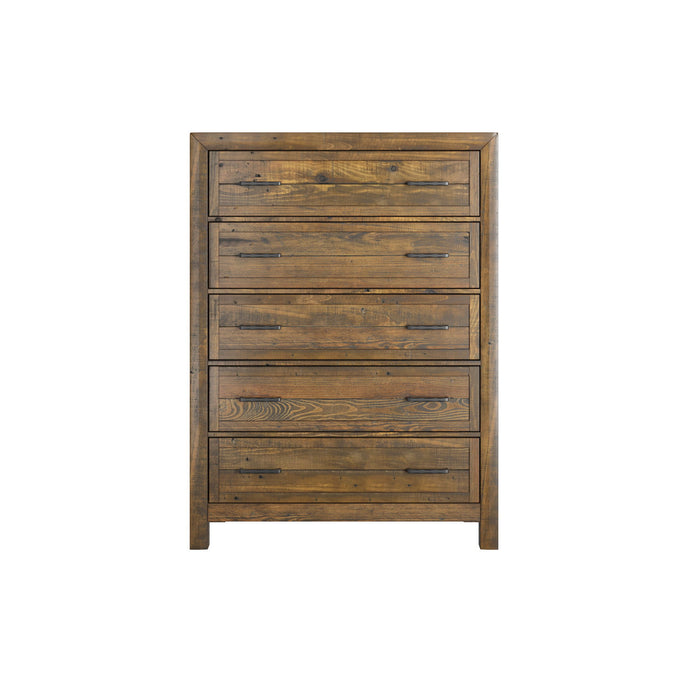 Pine Valley - 5 Drawer Chest - Caramel Brown