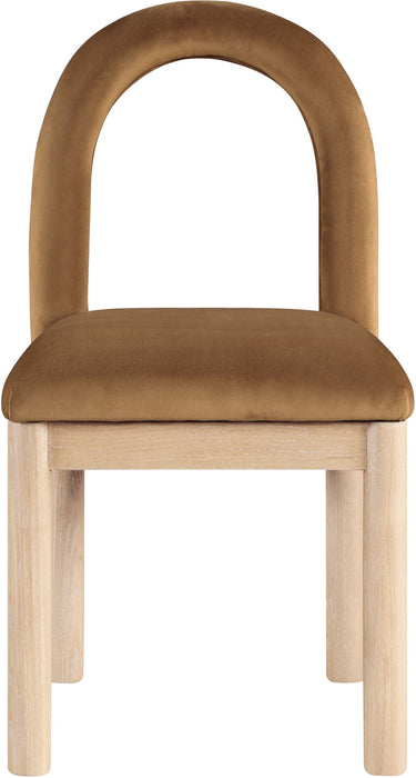 Conrad - Velvet Dining Chair With Natural Legs - Saddle