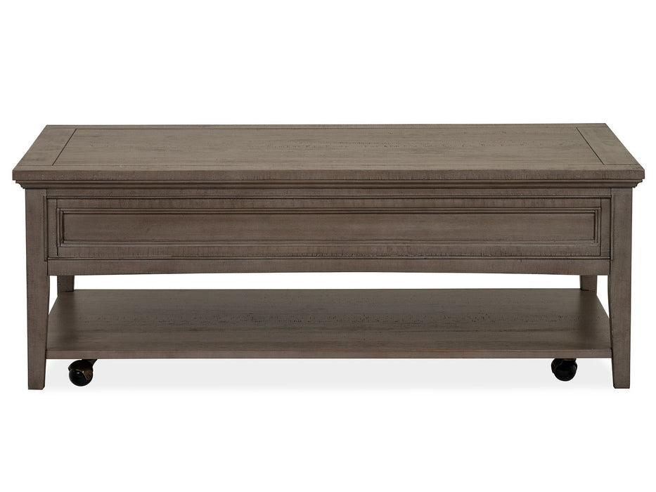 Paxton Place - Rectangular Cocktail Table With Casters - Dovetail Gray