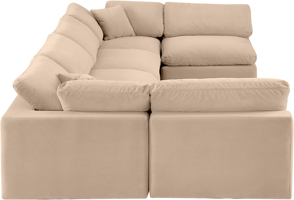 Comfy - 6 Piece Velvet Modular Armless Sectional