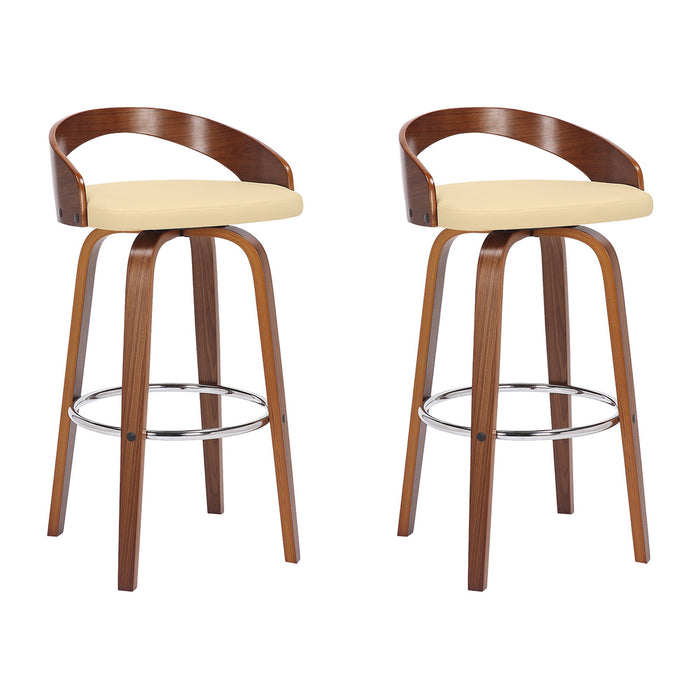 Sonia - 30" Bar Height Swivel Bar Stool - Walnut Wood