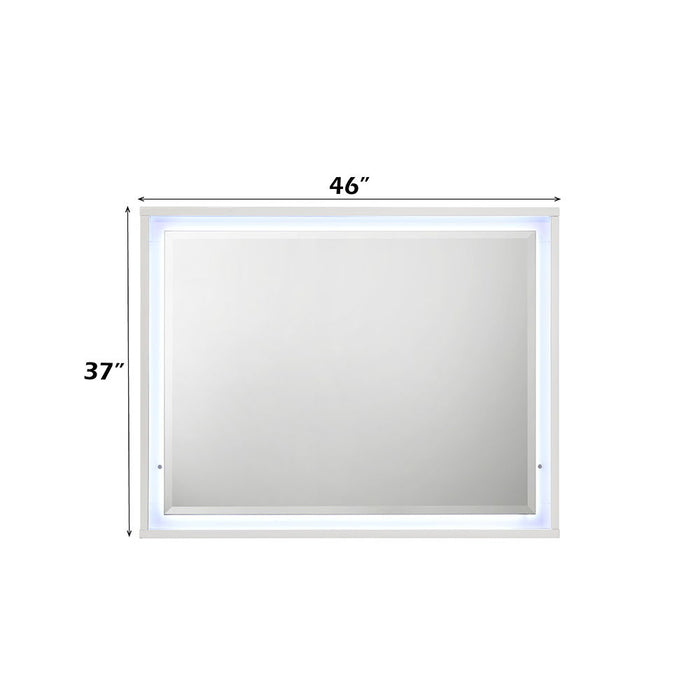 Esther - Mirror With LED - White / Silver