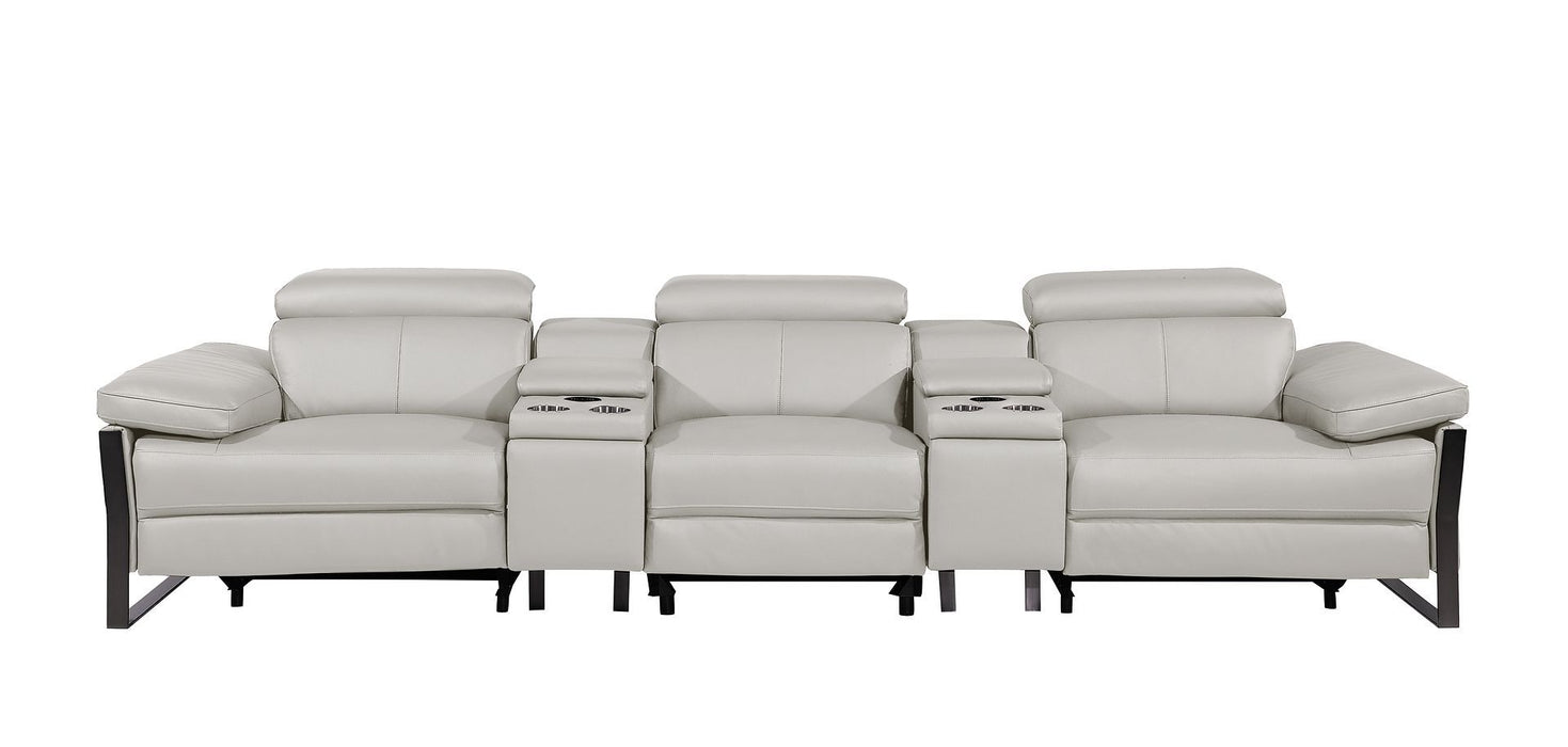 1246 - Modular Power Triple Reclining Dual Console Sofa With Power Reclining Headrests
