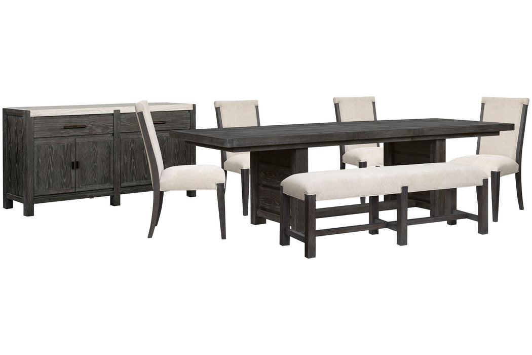Plum Creek - 7 Piece Extendable Trestle Dining Table Set