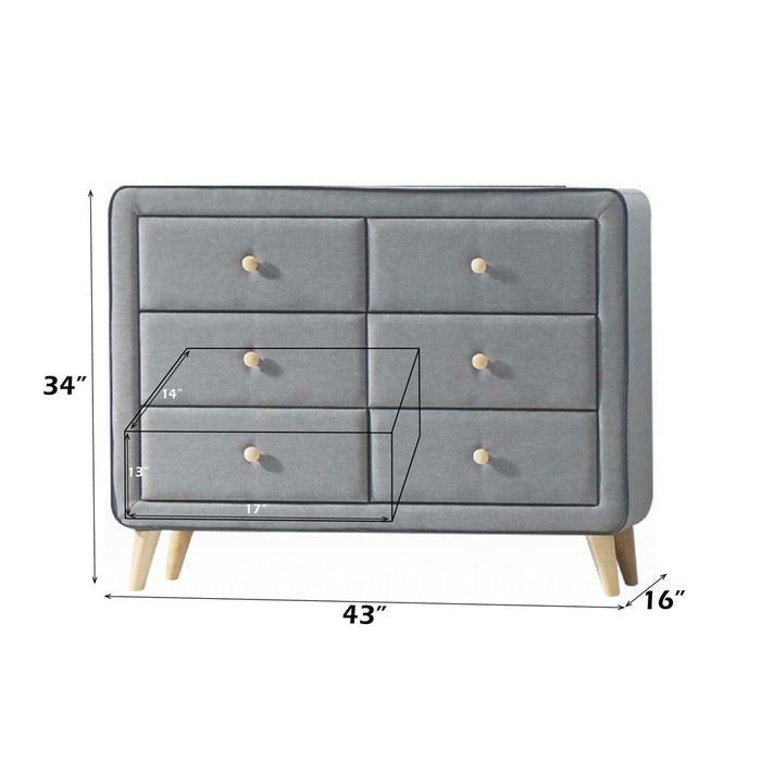 Valda - Dresser - Light Gray Fabric