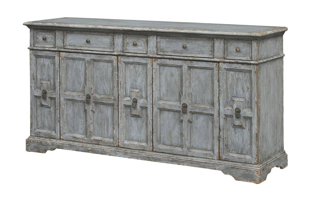 Rae - Four Door Four Drawer Credenza - Paulette Blue Gray