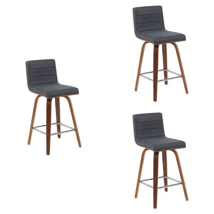 Vienna - Modern Counter Height Swivel Bar Stool - Walnut Finished Wood Frame