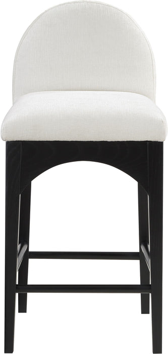 Waldorf - Chenille Stool With Black Legs