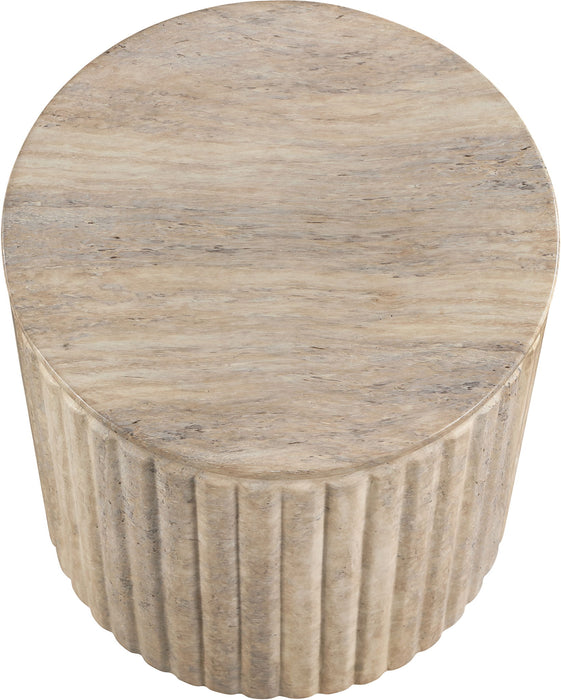 Catania - Concrete Indoor/Outdoor End Table - Travertine