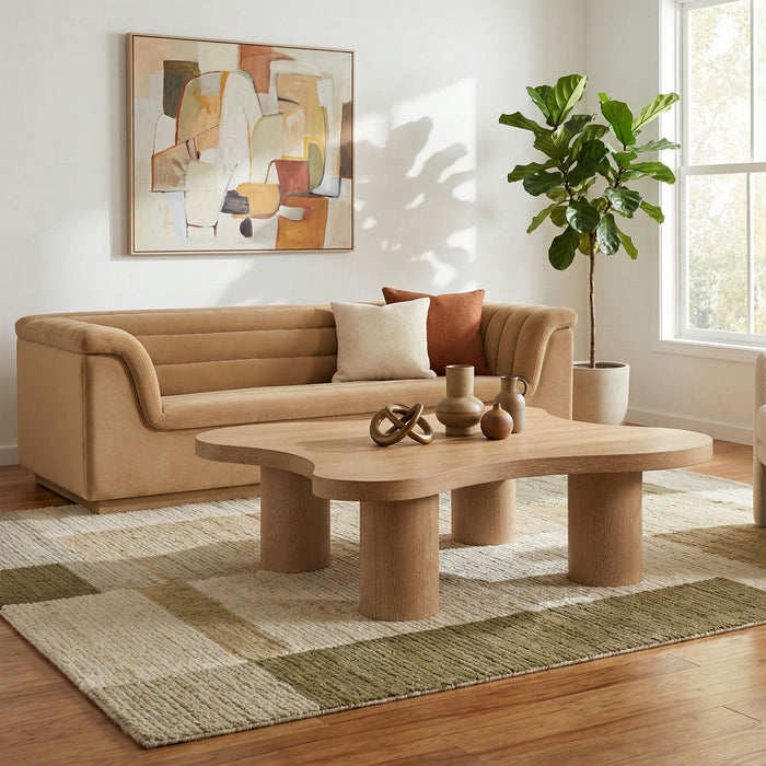 Cove - 48" Oak Veneer And Solid Wood Coffee Table