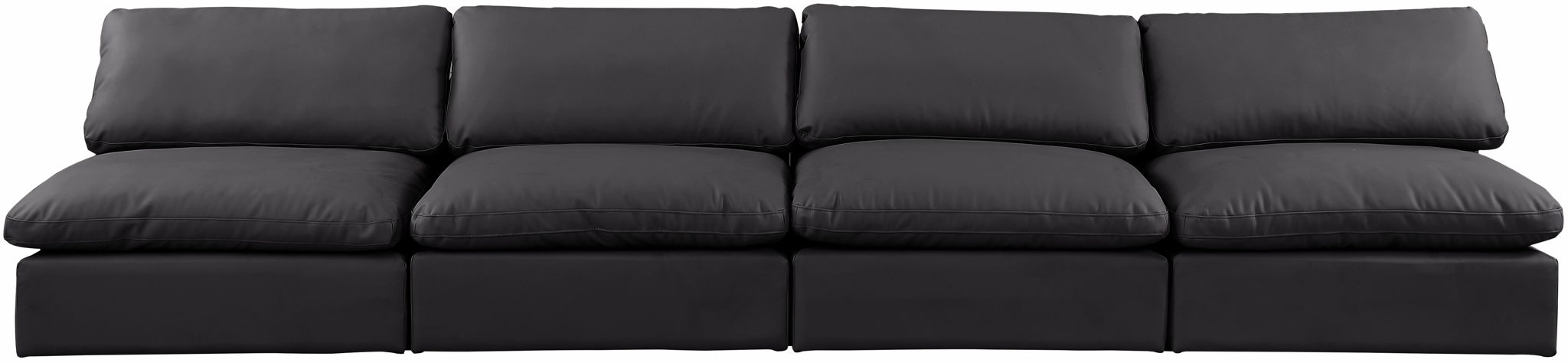 Comfy - Faux Leather Modular Armless Sofa 4 Seats