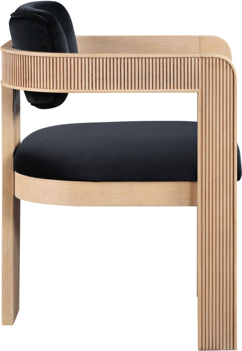 Sacha - Velvet Dining Chair With Natural Base (Set of 2)