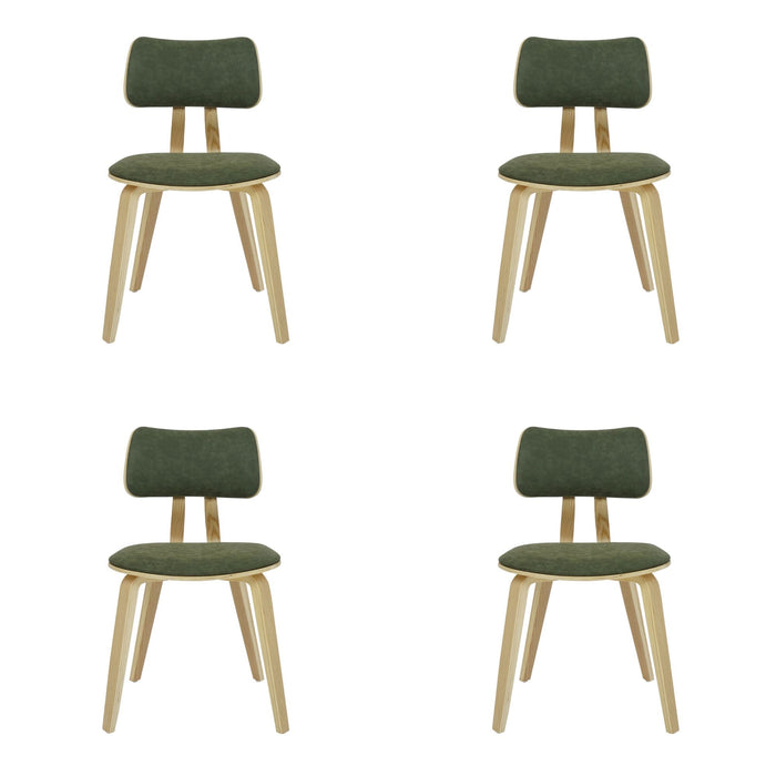 Jaguar - Curved Back Wood Dining Chair With Faux Leather Seat