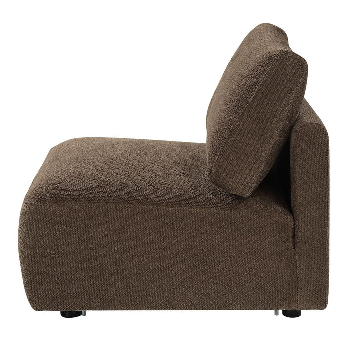Theodore - Modular Armless Chair - Brown Chenille