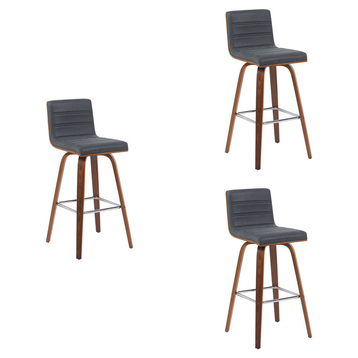 Vienna - Modern Swivel Bar Height Stool - Walnut Finished Wood Frame