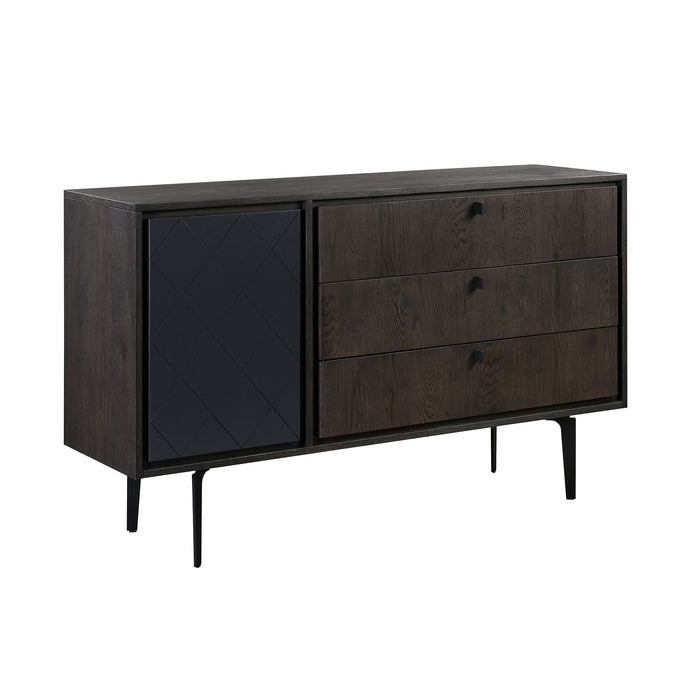 Cross - 3 Drawer Dresser - Solid Oak / Metal