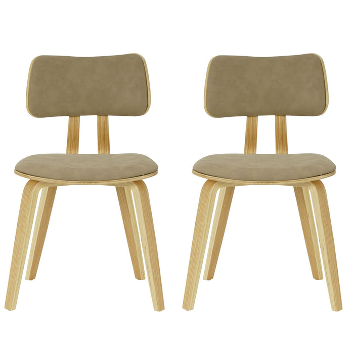 Jaguar - Curved Back Wood Dining Chair With Faux Leather Seat