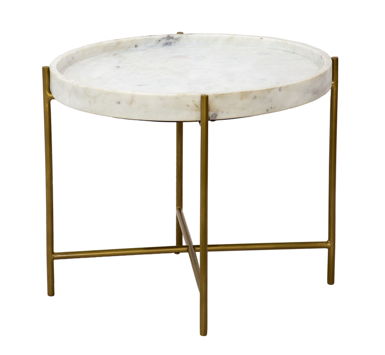 Diane - Accent Table - Katelyn White / Gold