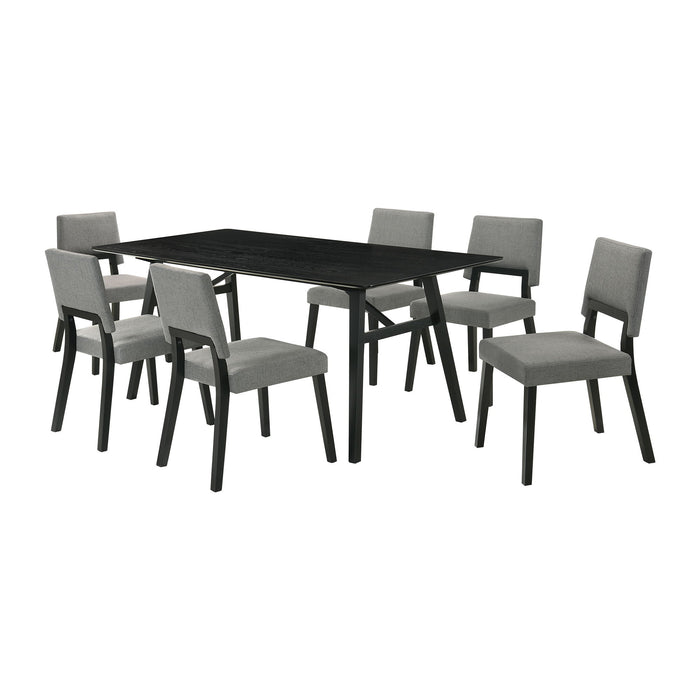 Channell - Black Wood Dining Table Set