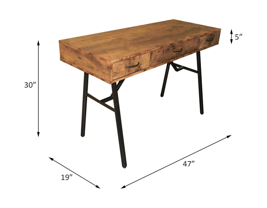 Jalia - Writing Desk - Rustic Oak & Black
