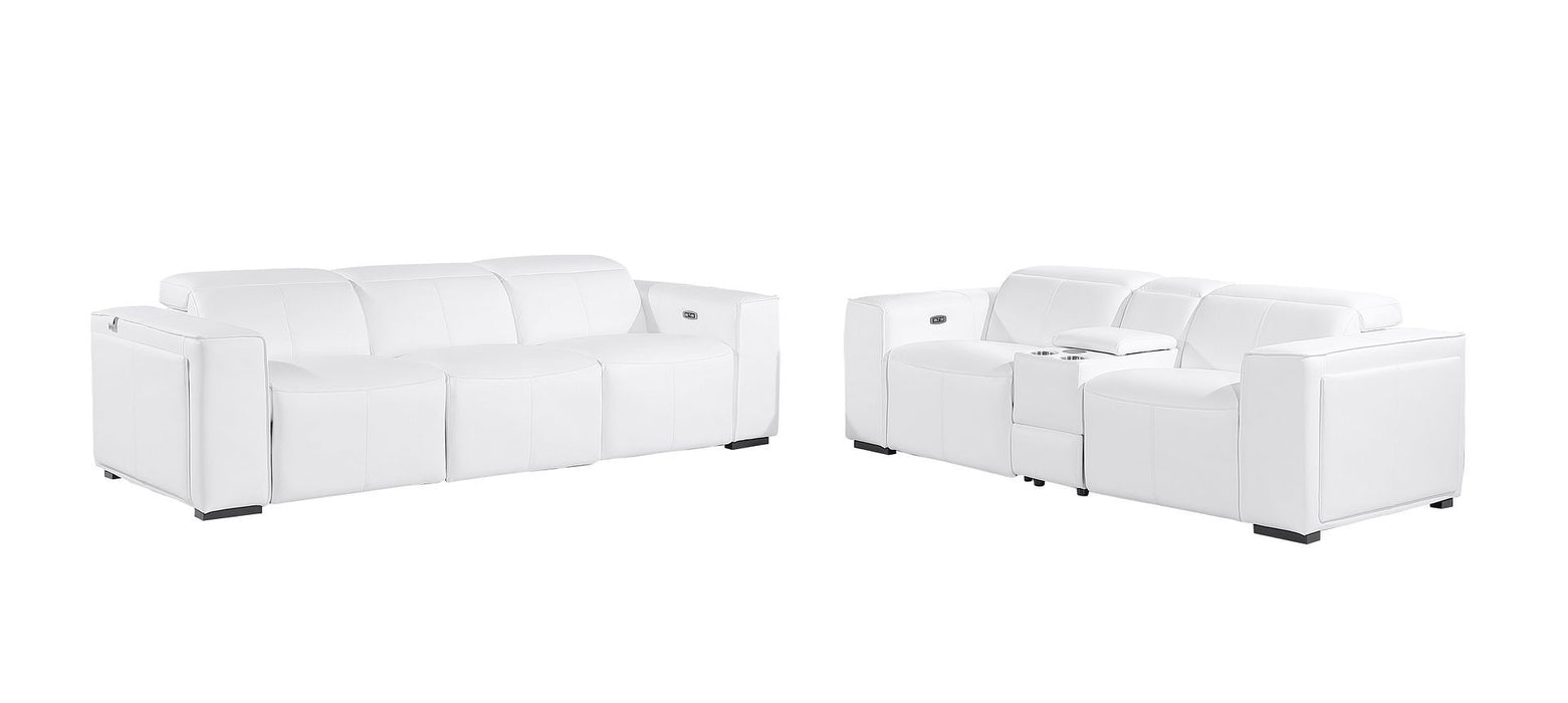 1224 - 6-Piece Modular Power Reclining Sofa And Console Loveseat Set In With 5 Power Recliners & Power Headrests