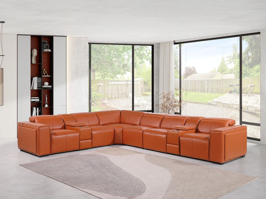 1224 - 8-Piece L-Shaped Sectional Sofa In With 3 Power Recliners & Power Headrests