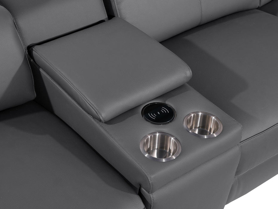 1246 - Modular Power Triple Reclining Sofa And Console Loveseat Set With Power Headrests