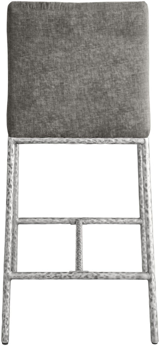 Reeves - Chenille Fabric Upholstered Counter Stool (Set of 2) - Silver Base