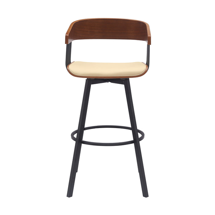 Athena - Swivel Walnut Metal Stool