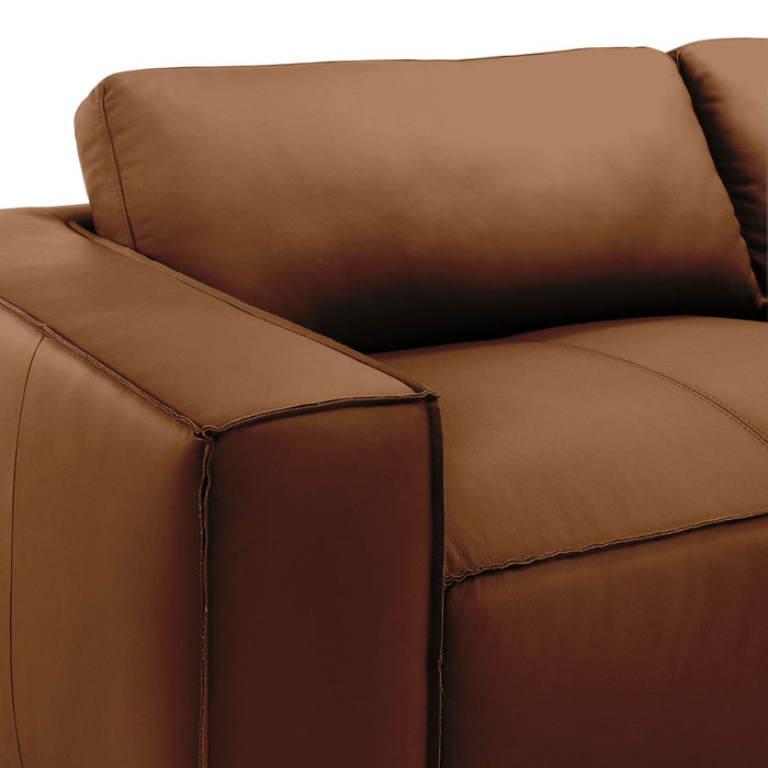 Clayton - Leather Loveseat With Track Arms