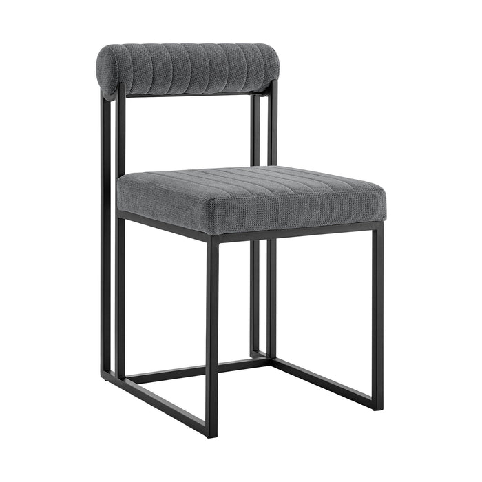 Anastasia - Dining Chair (Set of 2) - Matte Black / Anchor Gray