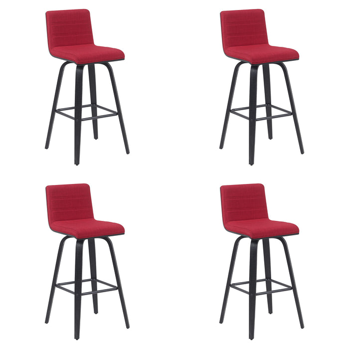 Vienna - Modern Swivel Bar Height Stool - Black Brushed Wood Frame
