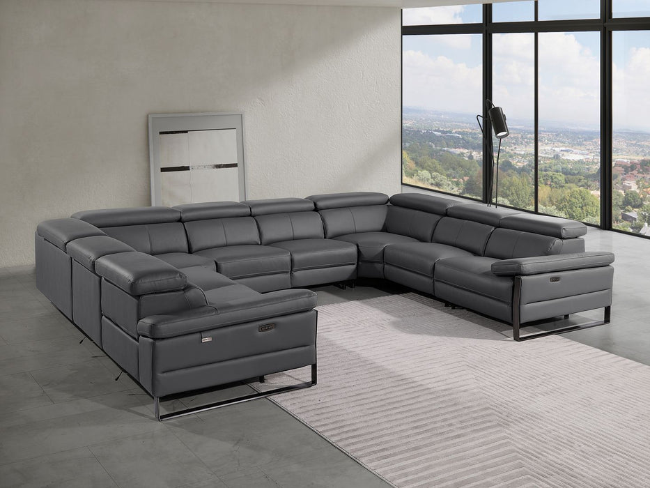 1246 - 8-Piece U-Shaped Modular Power Reclining Sectional With 4 Power Recliners And Power Headrests