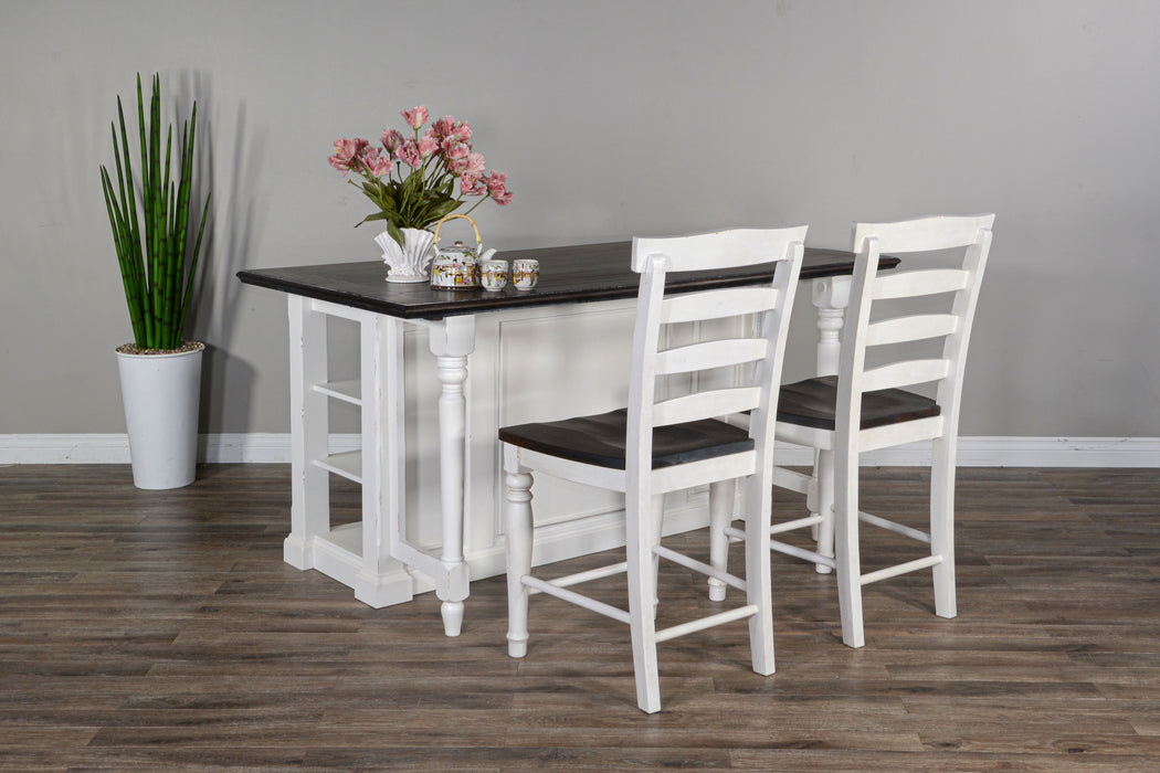 Carriage House - Kitchen Island - White / Dark Brown