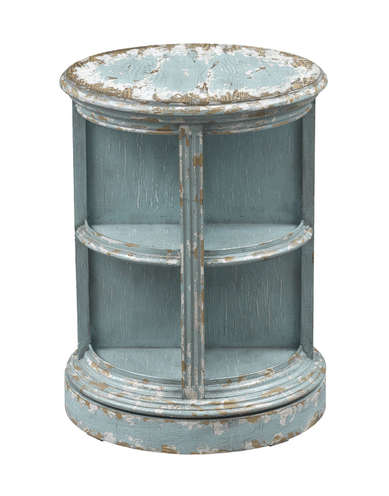 Skylar - Swivel Accent Table - Burton Aged Blue / Tan