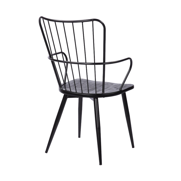 Parisa - High Back Steel Framed Side Chair - Black Powder / Brushed