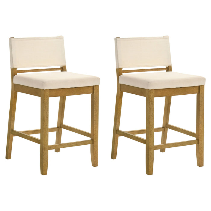 Yaneli - Contemporary Natural Wood Counter Height Kitchen Bar Stool
