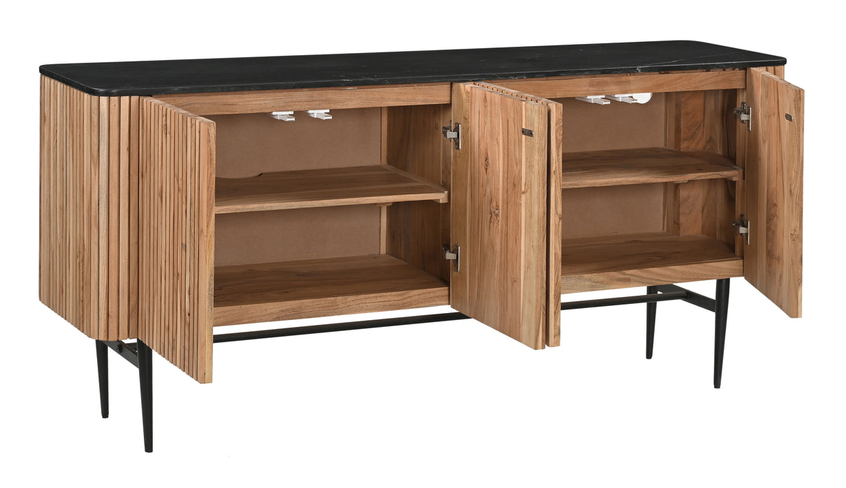 Easton - Four Door Credenza - Natural / Black