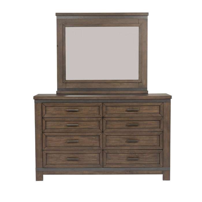 Thornwood Hills - Mirror - Dark Gray - Metal Strip Accents